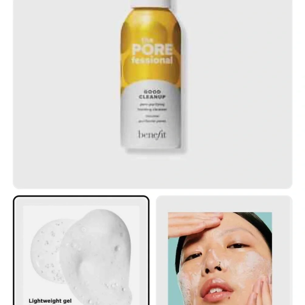Benefit The POREfessional Good Cleanup Foaming Cleanser - Yellow and Gray